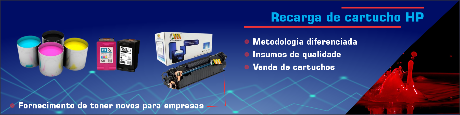 Central informática BH empresa especializada em recarga de cartucho de tinta HP.